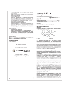 Agromycin 20 L.A. agrovet Solución inyectable Potente antibiótico de larga acción