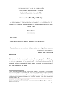 XI CONGRESO ESPAÑOL DE SOCIOLOGÍA