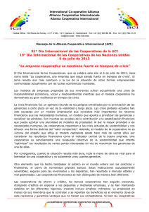 2013 La cooperativa se mantiene fuerte en tiempos de crisis