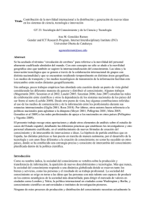 Título Contribución de la movilidad internacional a la distribución y generación... en los sistemas de ciencia, tecnología e innovación