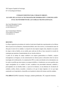 XII Congreso Español de Sociología. GT 12 Sociología del Género.