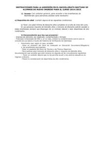 Instrucciones para Admisión en Bachillerato Nocturno (ESPA)