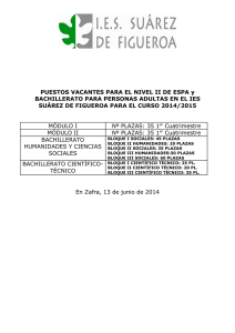 Vacantes en Nivel II de ESPA y Bachillerato