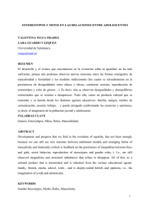   ESTEREOTIPOS Y MITOS EN LAS RELACIONES ENTRE ADOLESCENTES VALENTINA MAYA FRADES