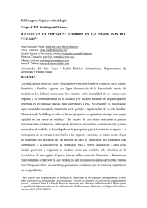 XII Congreso Español de Sociología Grupo: GT12  Sociología del Género