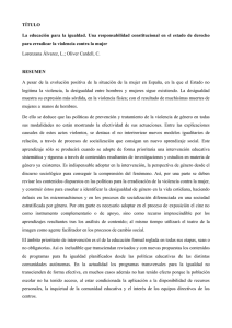 TÍTULO La educación para la igualdad. Una responsabilidad constitucional en el... para erradicar la violencia contra la mujer