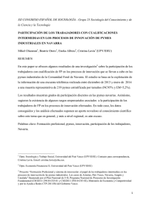 XII CONGRESO ESPAÑOL DE SOCIOLOGÍA - Grupo 23 Sociología del... la Ciencia y la Tecnología