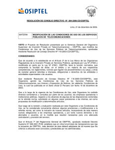 RESOLUCIÓN DE CONSEJO DIRECTIVO  Nº  084-2006-CD/OSIPTEL