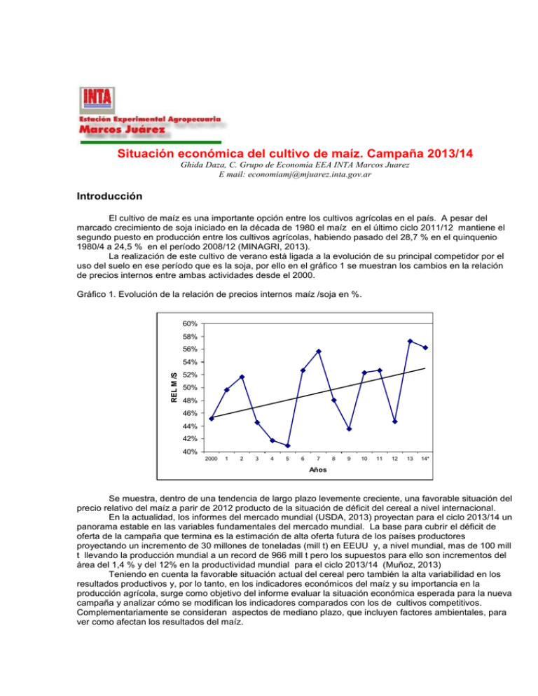 Situaci n Econ mica Del Cultivo De Ma z Campa a 2013 14
