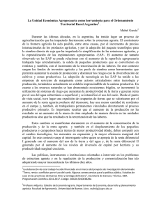 La Unidad Económica Agropecuaria como herramienta para el Ordenamiento . Mabel García