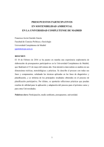 PRESUPUESTOS PARTICIPATIVOS EN SOSTENIBILIDAD AMBIENTAL EN LA UNIVERSIDAD COMPLUTENSE DE MADRID