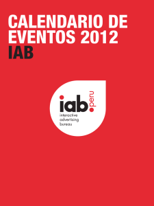 CALENDARIO DE EVENTOS 2012 IAB www.iabperu.com
