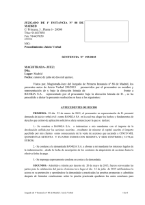 JUZGADO  DE  1ª  INSTANCIA  Nº ... MADRID Procedimiento: Juicio Verbal