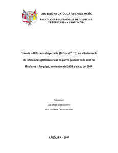 &ldquo;Uso de la Difloxacina Inyectable (Diflovet 10) en el tratamiento