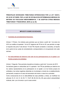 Novedades tributarias en materia del Impuesto sobre Sociedades introducidas por la Ley 16/2013