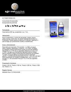 ECTOMETHRIN® 200 Concentrado Emulsionable Ectoparasiticida piretroide Formulación