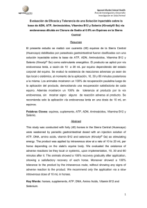 Evaluación de Eficacia y Tolerancia de una Solución Inyectable sobre... base de ADN, ATP, Aminoácidos, Vitamina B12 y Selenio (Kinodyl®...