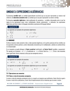 unidad 3 expresiones algebraicas