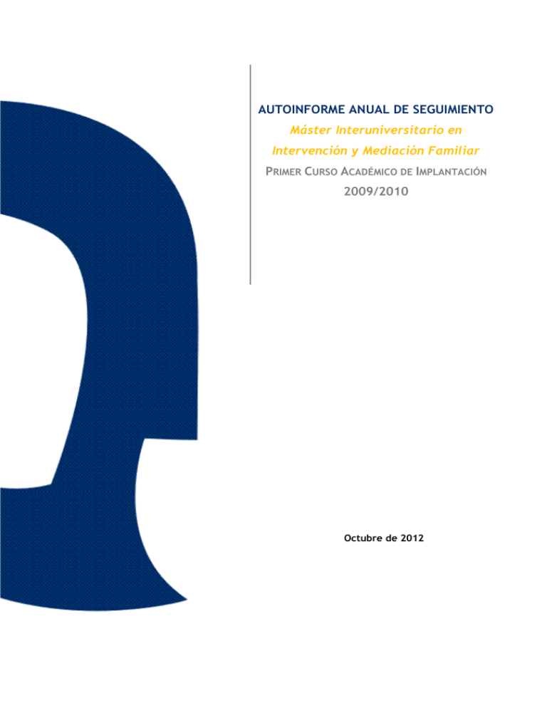 Autoinforme M Ster Intervenci N Y Mediaci N Familiar 2009/ 2010 Y 2010 ...