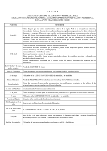 ANEXO I. Calendario general de admisión y matrícula para Educación Secundaria Obligatoria (ESO), Bachillerato (BACH) y Programas de Cualificación Profesional Inicial (PCPI). 