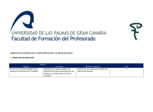 Objetivos Generales y Espec ficos de Calidad 2013-2014.