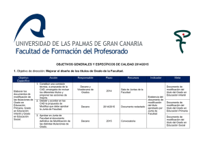 - Objetivos Generales y Espec ficos de Calidad 2014-2015