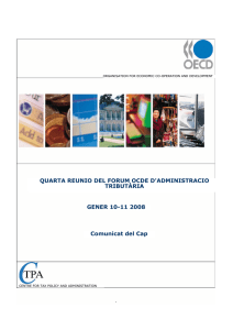 OCDE-comunicat Quarta reuni F rum OCDE d'Administraci Tribut ria Ciutat del Cap 10-11 gener 2008