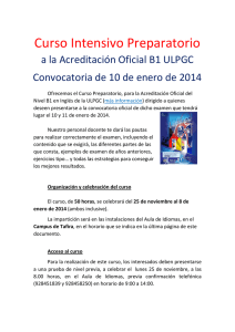 Curso Intensivo Preparatorio  a la Acreditación Oficial B1 ULPGC