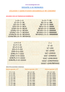 EJERCITE SU MEMORIA JUGANDO CON MATEMATICA