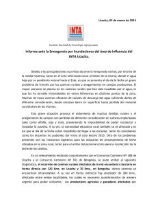 Informe ante la Emergencia por Inundaciones del área de influencia... INTA Ucacha.