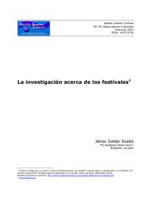 La investigación acerca de los festivales