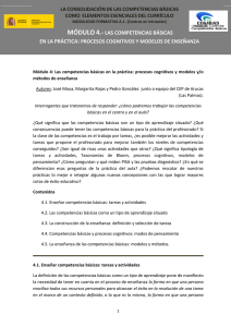 M&oacute;dulo 4. Las competencias b&aacute;sicas en la pr&aacute;ctica: procesos cognitivos y modelos y/o m&eacute;todos de ense&ntilde;anza.