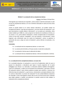 M&oacute;dulo 5. La evaluaci&oacute;n de las competencias b&aacute;sicas.
