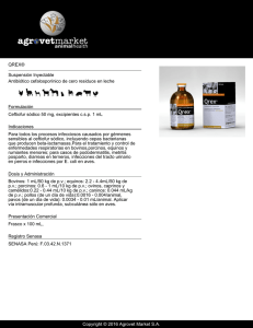 QREX® Suspensión Inyectable Antibiótico cefalosporínico de cero residuos en leche Formulación