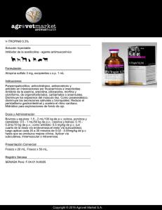 V-TROPIN® 0.3% Solución Inyectable Inhibidor de la acetilcolina - agente antimuscarínico Formulación