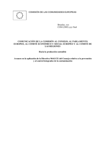 COMISIÓN DE LAS COMUNIDADES EUROPEAS Bruselas, xxx COM (2003) yyy final