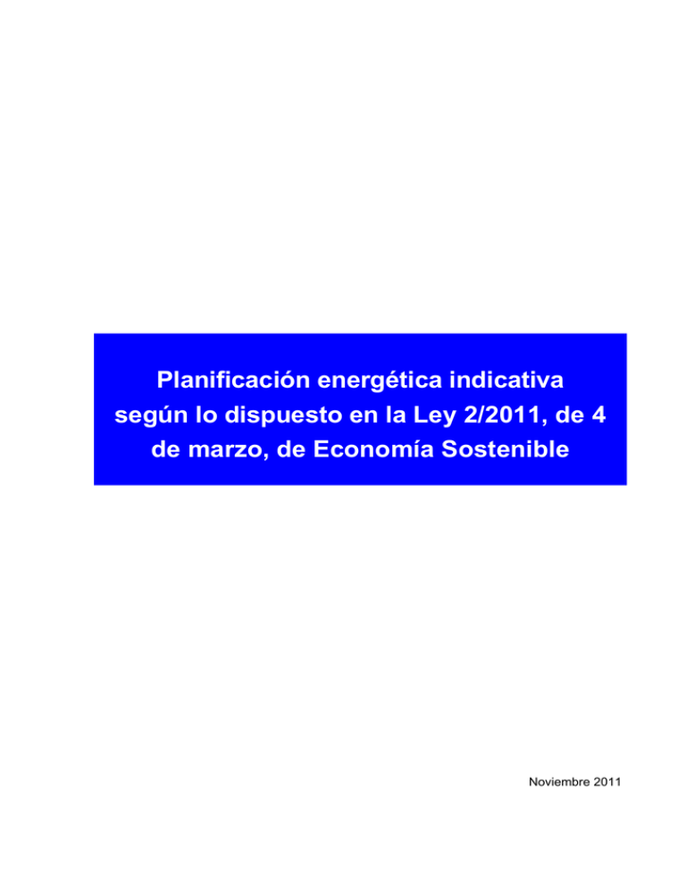 Planificaci N Energ Tica Indicativa 2011 2020