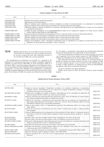 Normas Europeas ratificadas como Normas Españolas durante el mes de Febrero de 2003