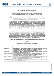 Normas UNE ratificadas durante el mes de Agosto de 2009
