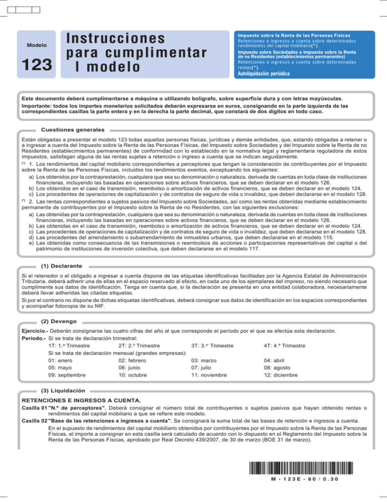 Instrucciones Para Cumplimentar Modelo