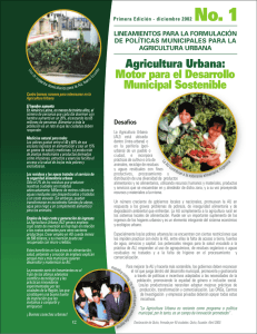 Agricultura Urbana: Motor para el Desarrollo Municipal Sostenible LINEAMIENTOS PARA LA FORMULACIÓN