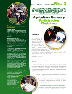 Agricultura Urbana y Participación Ciudadana LINEAMIENTOS PARA LA FORMULACIÓN
