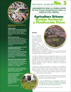 a Agricultura Urbana: Gestión Territorial y Planificación Físic