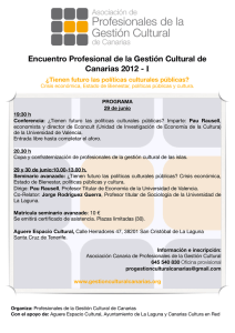 Encuentro Profesional de la Gestión Cultural de Canarias 2012 - I