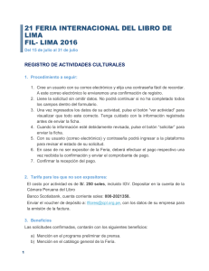 Instructivo de Formulario de Actividades Culturales FIL Lima 2016