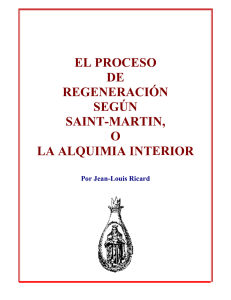 El Proceso de Regeneración según Saint-Martín, o La Alquimia Interior