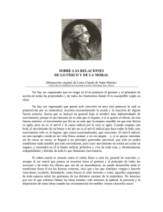Sobre relaciones de lo fíisico y lo moral - Louis Claude de Saint‐Martin