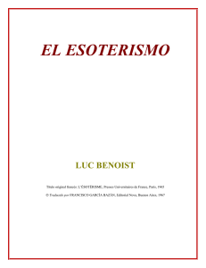 Luc Benoist - El Esoterismo