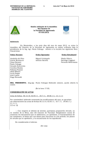 Acta del Claustro de Facultad de Agronomía 07/05/12