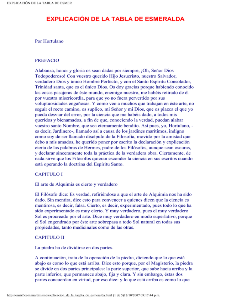 Explicación de la Tabla Esmeralda